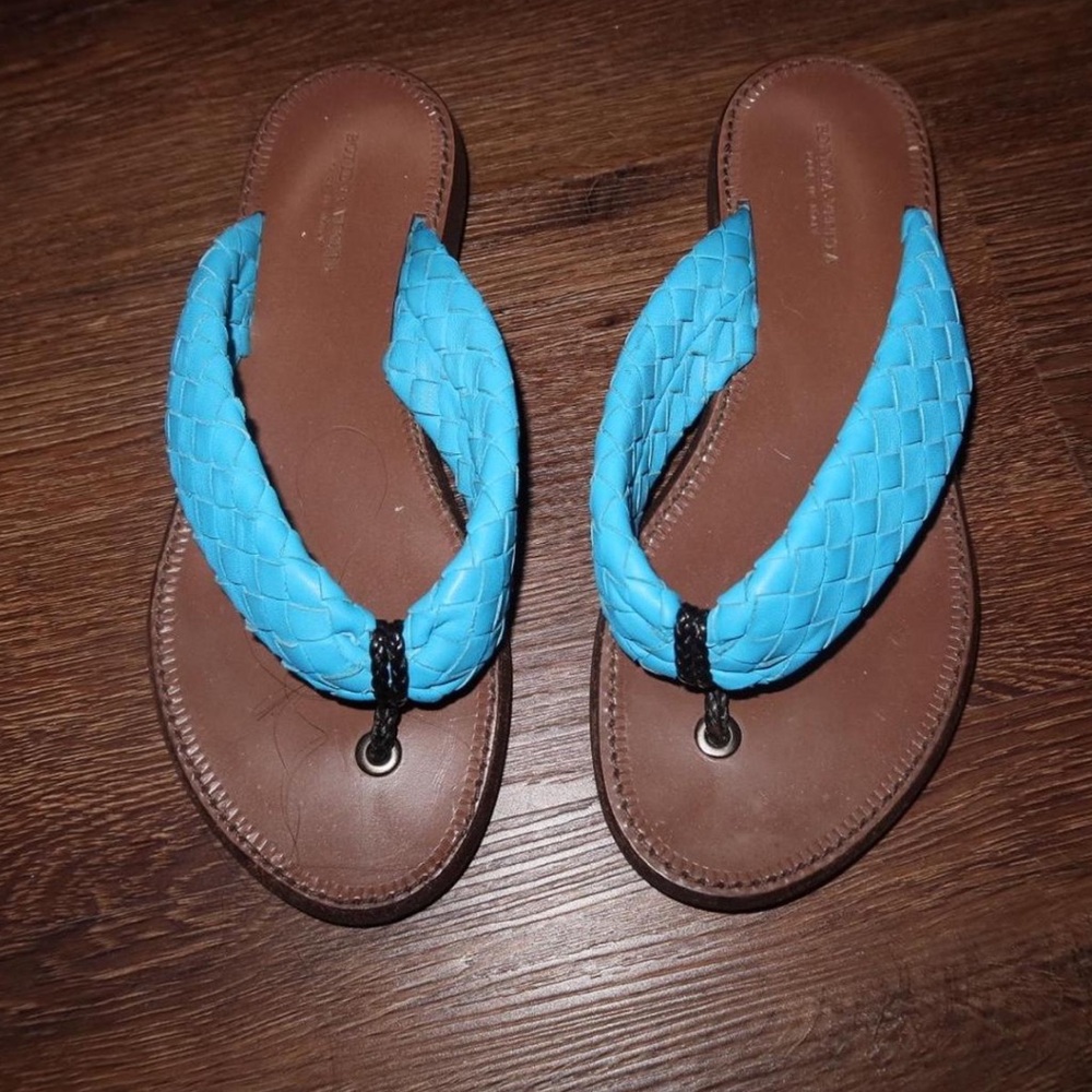 Bottega Veneta Blue Braided Sandals